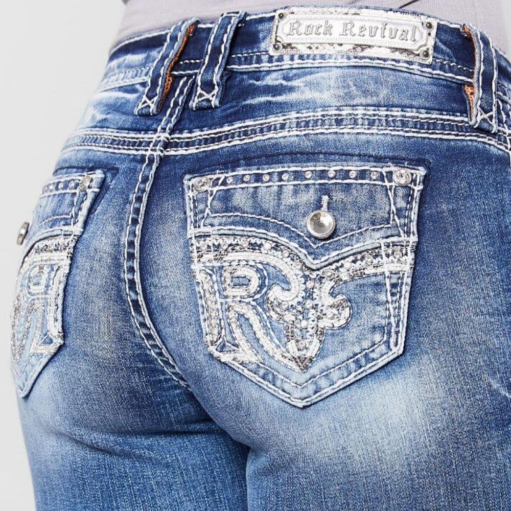 ROCK REVIVAL SUNDEE MID-RISE ANKLE SKINNY JEANS 30